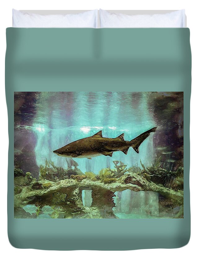 Shark Duvet Cover featuring the photograph The Shark by Will Wagner