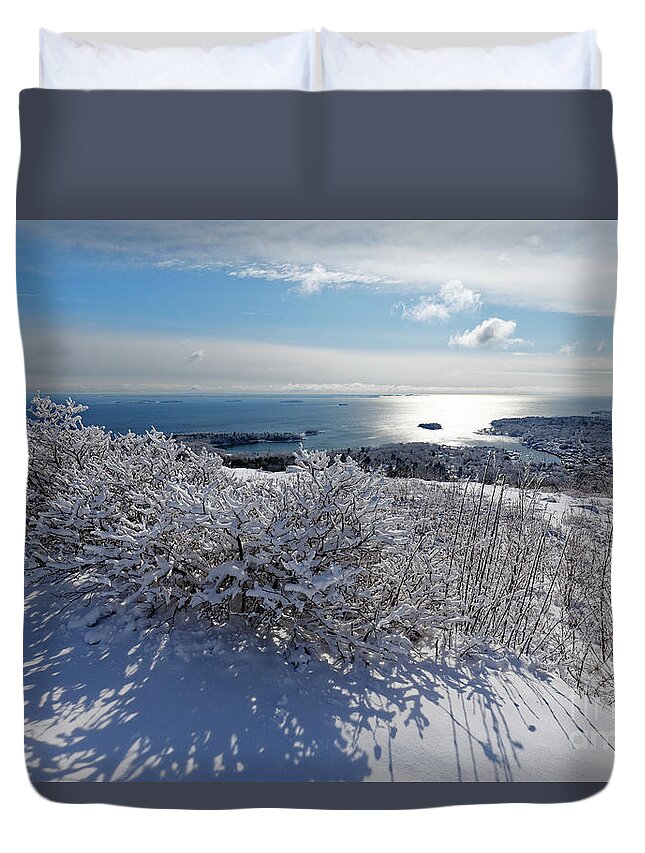 Camden Duvet Cover featuring the photograph The shining sea by Kevin Shields