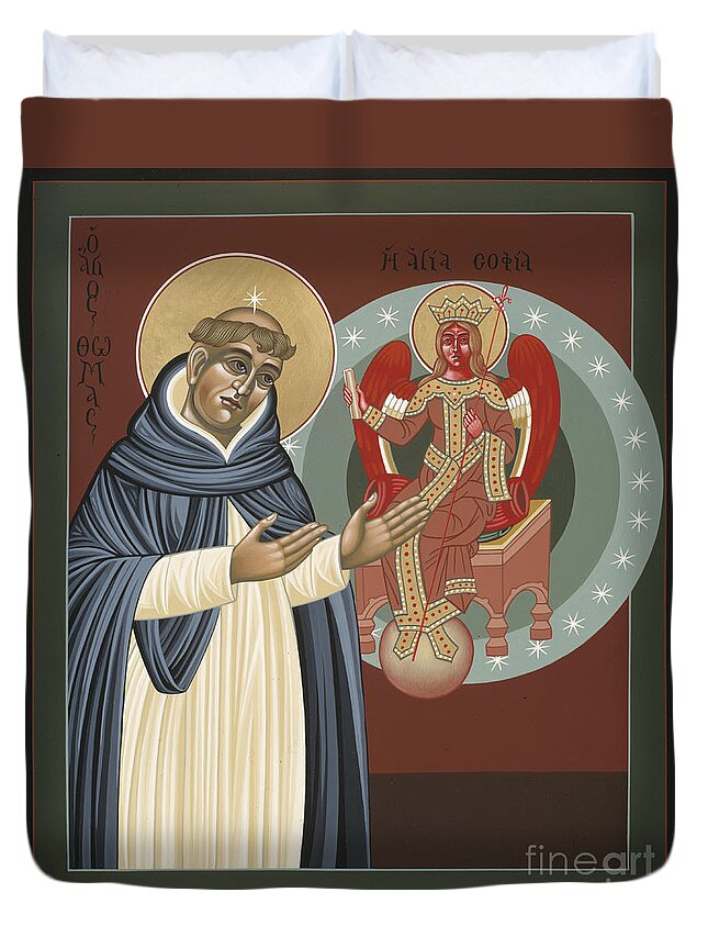 The Silence Of St Thomas Aquinas Duvet Cover featuring the painting The Silence of St Thomas Aquinas 097 by William Hart McNichols