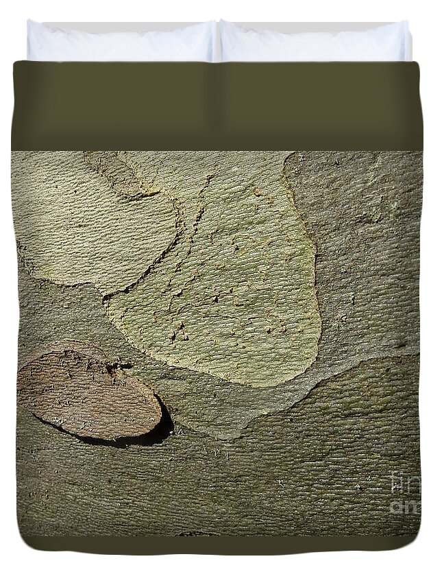 Abstract Duvet Cover featuring the photograph The Skin of Tree by Jean Bernard Roussilhe