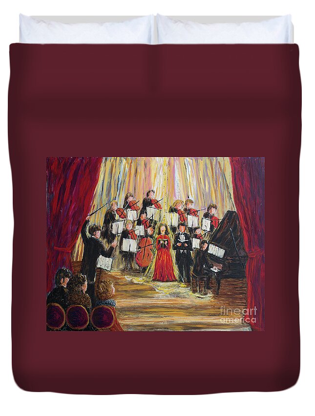 Artist Duvet Cover featuring the painting The Solo by Linda Donlin
