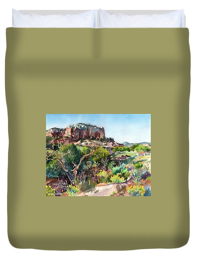 Ghost Ranch New Mexico Painting Duvet Cover featuring the painting The Spirit of Ghost Ranch by Anne Gifford