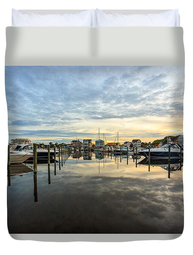 Marina Duvet Cover featuring the photograph The St James Marina by Nick Noble