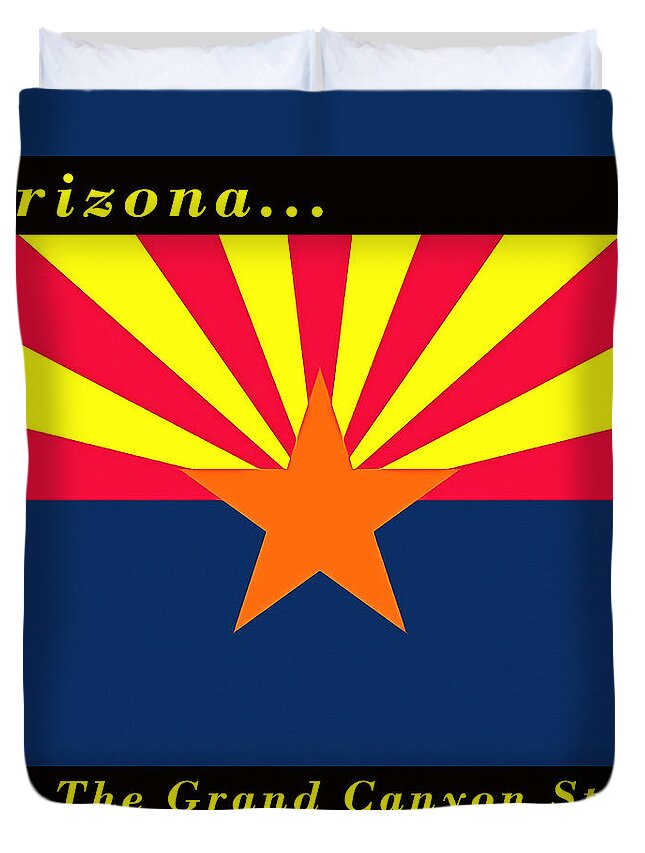 The State Flag Of Arizona Duvet Cover featuring the painting The State Flag Of Arizona by Floyd Snyder