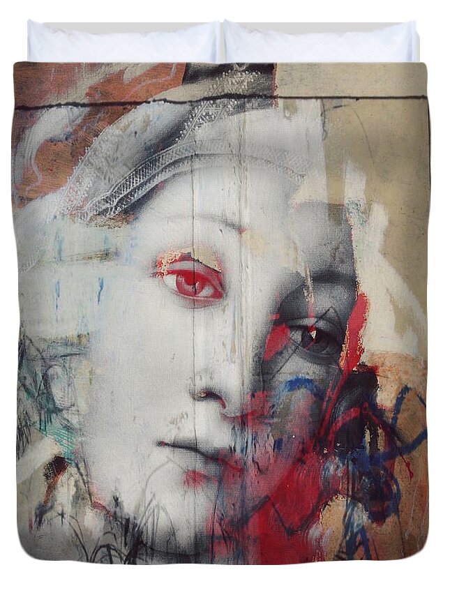 Woman Duvet Cover featuring the digital art The Story In Your Eyes by Paul Lovering