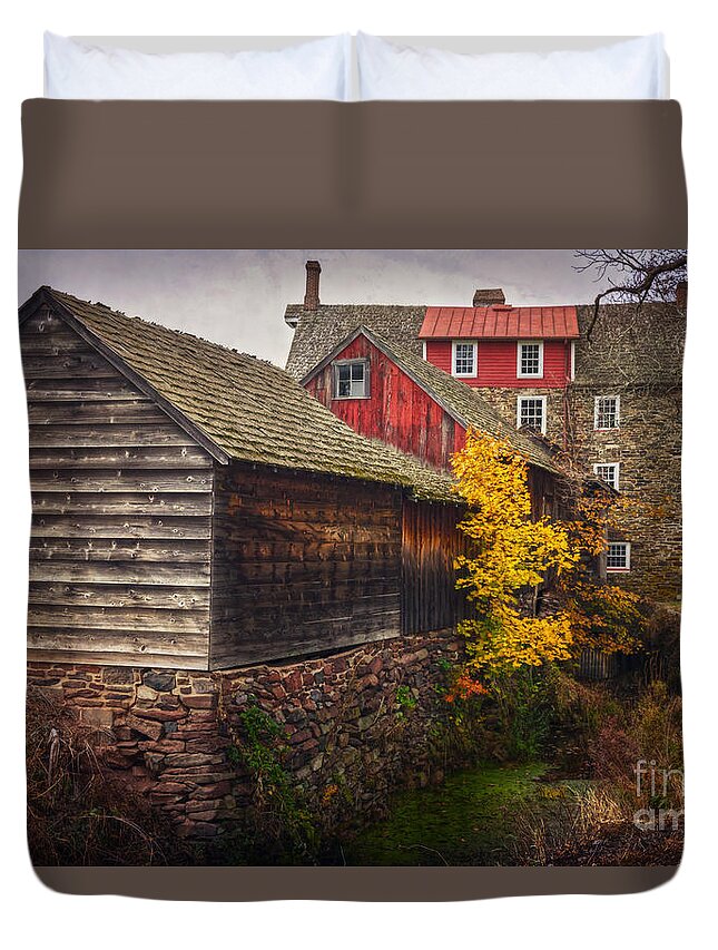 (farm Or Farmlands) Duvet Cover featuring the photograph The Stover-Meyers Mill by Debra Fedchin