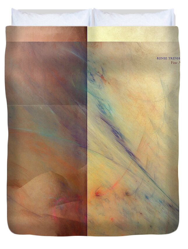 The Duvet Cover featuring the digital art The Sun Sets And I Wait by Renee Trenholm