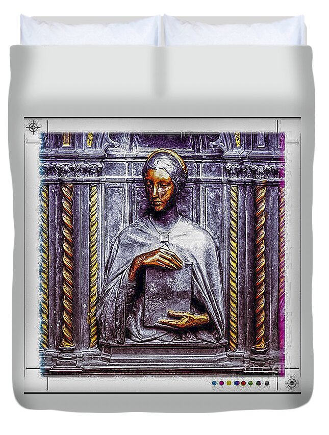 Angel Duvet Cover featuring the photograph The Testament Protector by Craig J Satterlee