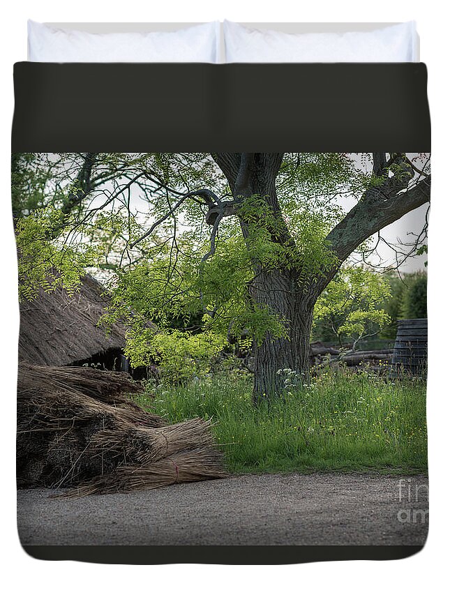 Thatched Duvet Cover featuring the photograph The Thatched Roof, Great Dixter by Perry Rodriguez