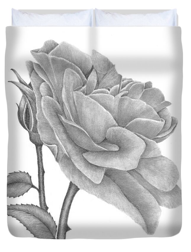 Roses Duvet Cover featuring the drawing The Timeless Beauty of Roses by Patricia Hiltz
