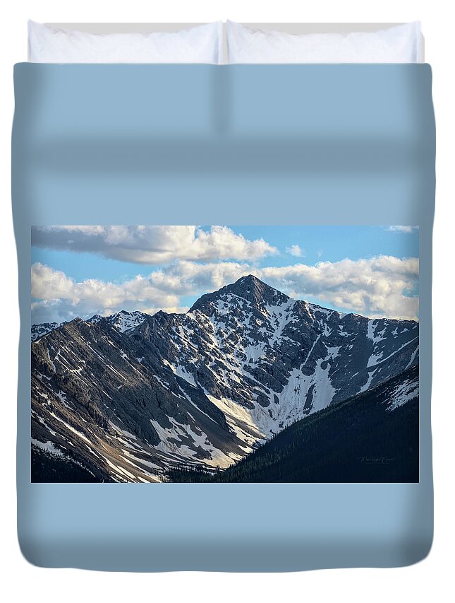 Landscape Duvet Cover featuring the photograph The Top Of The Mountain by Maria Angelica Maira