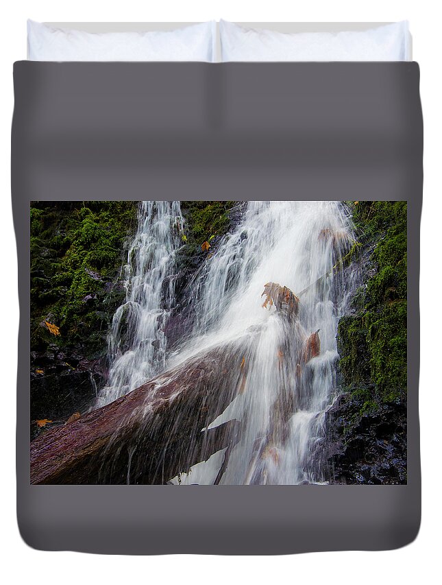 Photography Duvet Cover featuring the photograph The Torrent by Steven Clark