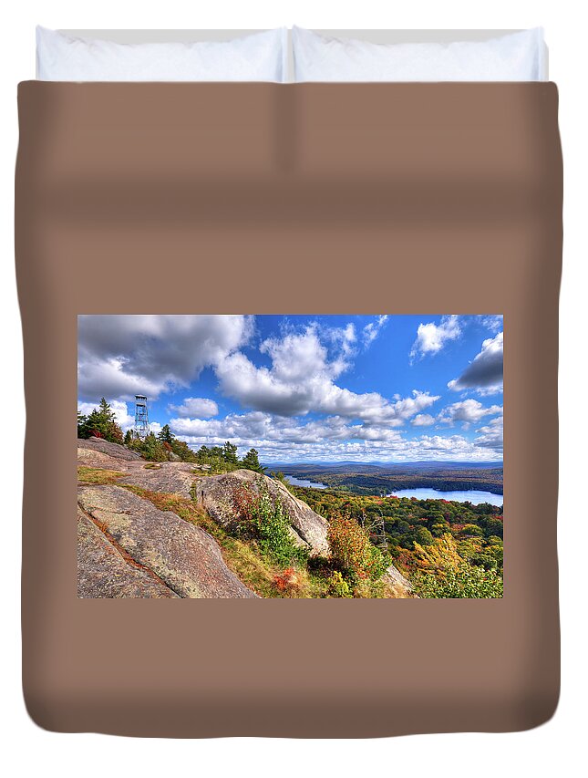 The Tower On Bald Mountain Duvet Cover featuring the photograph The Tower on Bald Mountain by David Patterson