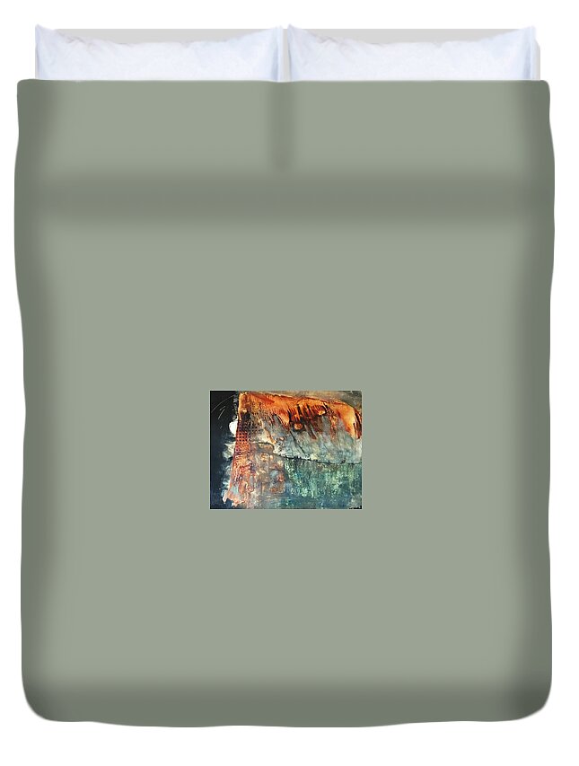 Tropical Duvet Cover featuring the painting The Trek by Carole Johnson