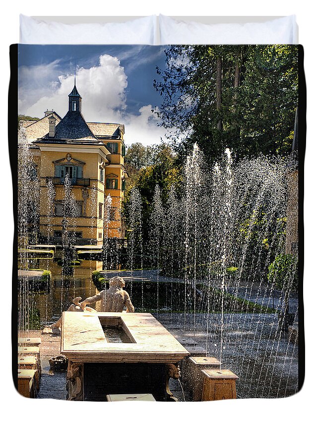 Austria Duvet Cover featuring the photograph Trick Fountains of Hellbrun by Brenda Kean