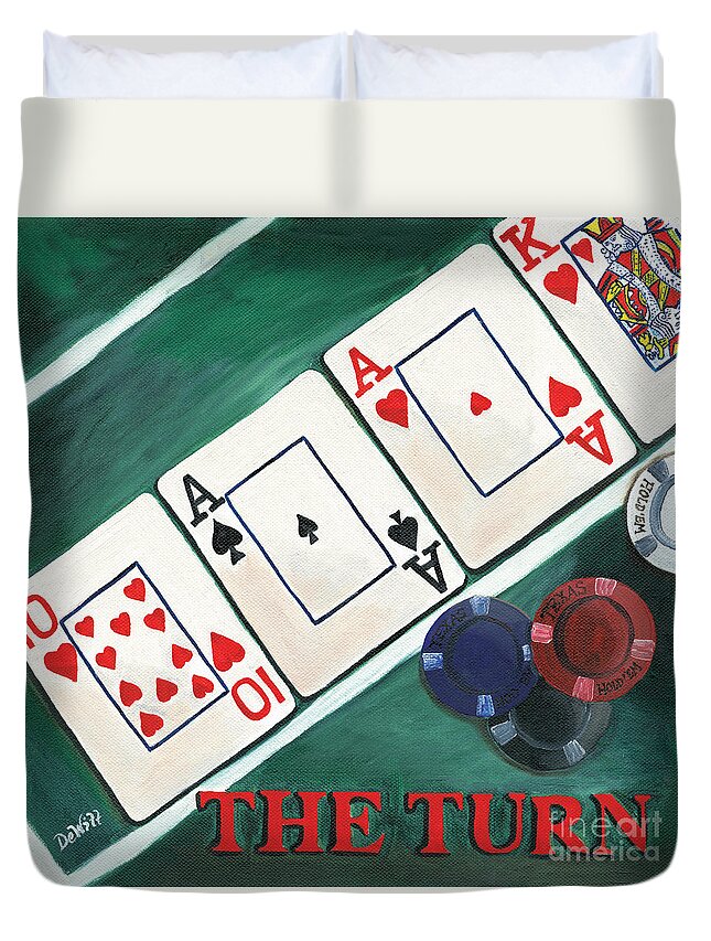 The Turn Duvet Cover featuring the painting The Turn by Debbie DeWitt