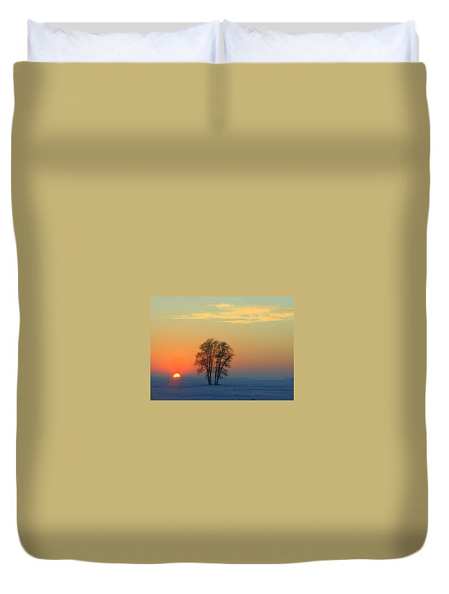 Landscape Duvet Cover featuring the photograph The Twins by Julie Lueders 