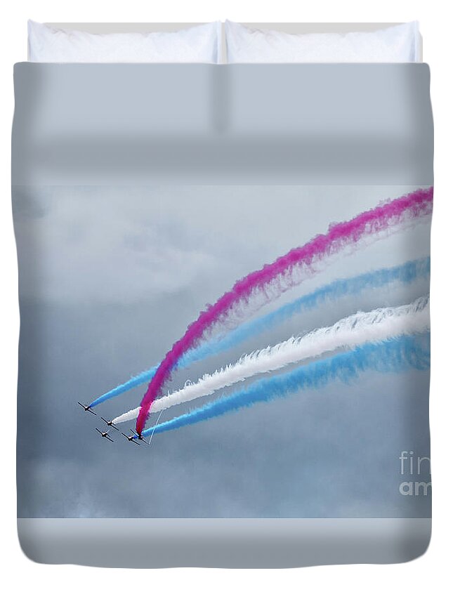 The Red Arrows Duvet Cover featuring the digital art The Twister by Airpower Art