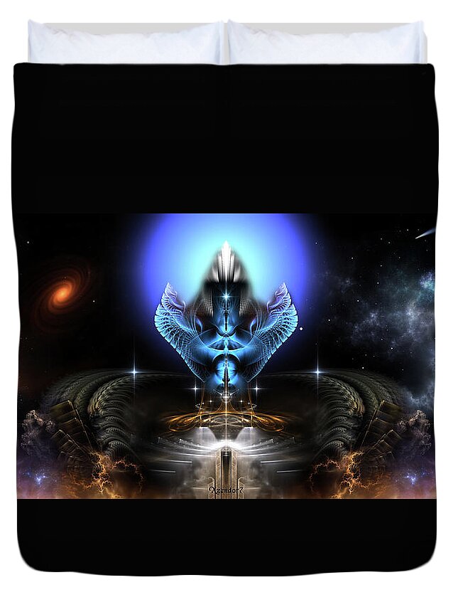 The Universal Dream Temple Of Kidora Iii Duvet Cover featuring the digital art The Universal Dream Temple Of Kidora III by Rolando Burbon