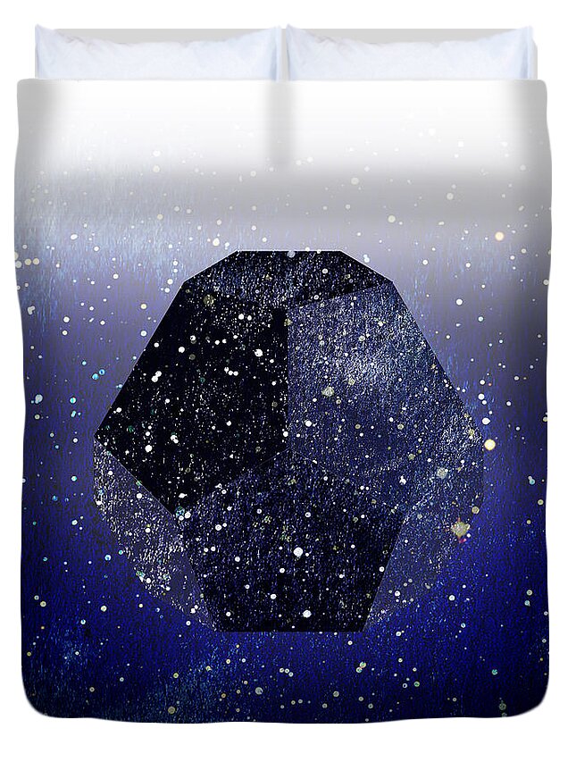 Dodecahedron Duvet Cover featuring the digital art The Universe by Stevyn Llewellyn