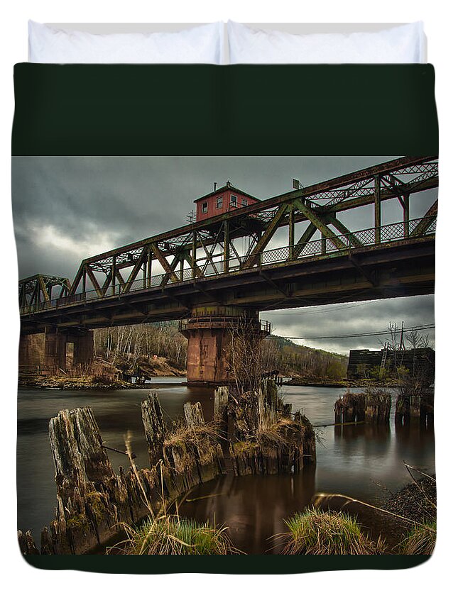 Thunder Bay Duvet Cover featuring the photograph The Unswing Bridge by Jakub Sisak