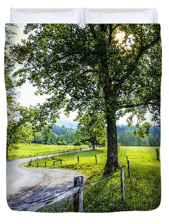 Appalachia Duvet Cover featuring the photograph The Valley at Cades Cove by Debra and Dave Vanderlaan