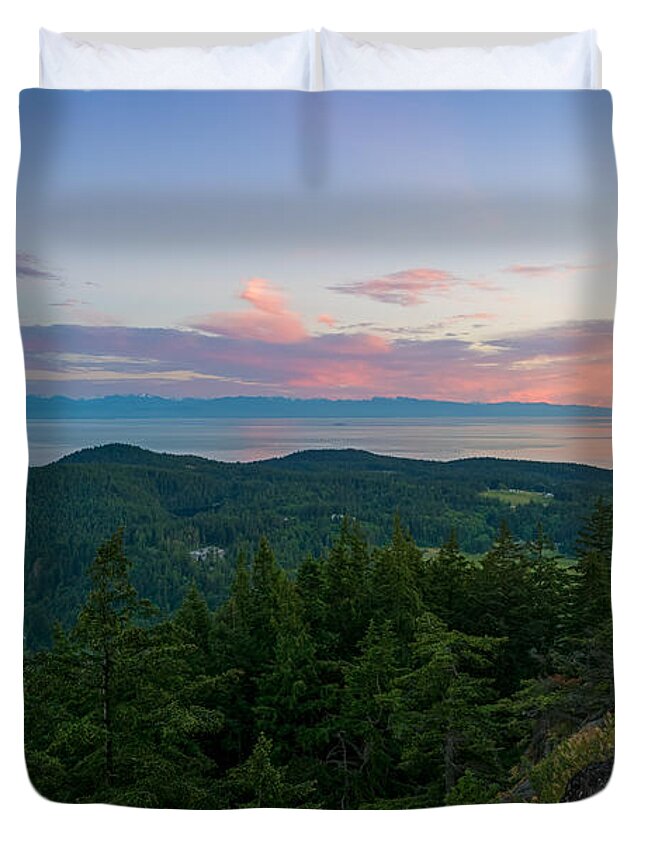 Mountain Duvet Cover featuring the photograph The View from Mt Erie by Ken Stanback