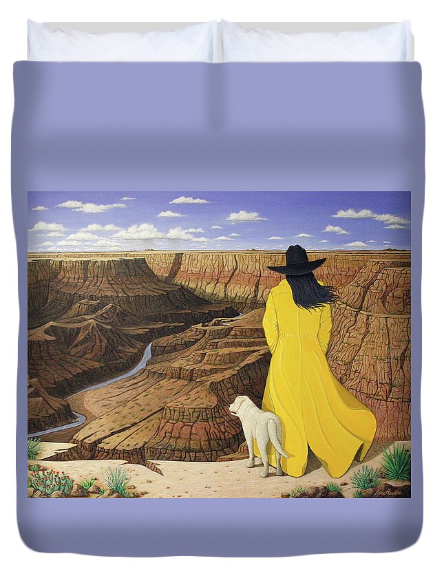 Grand Canyon Duvet Cover featuring the painting The View by Lance Headlee