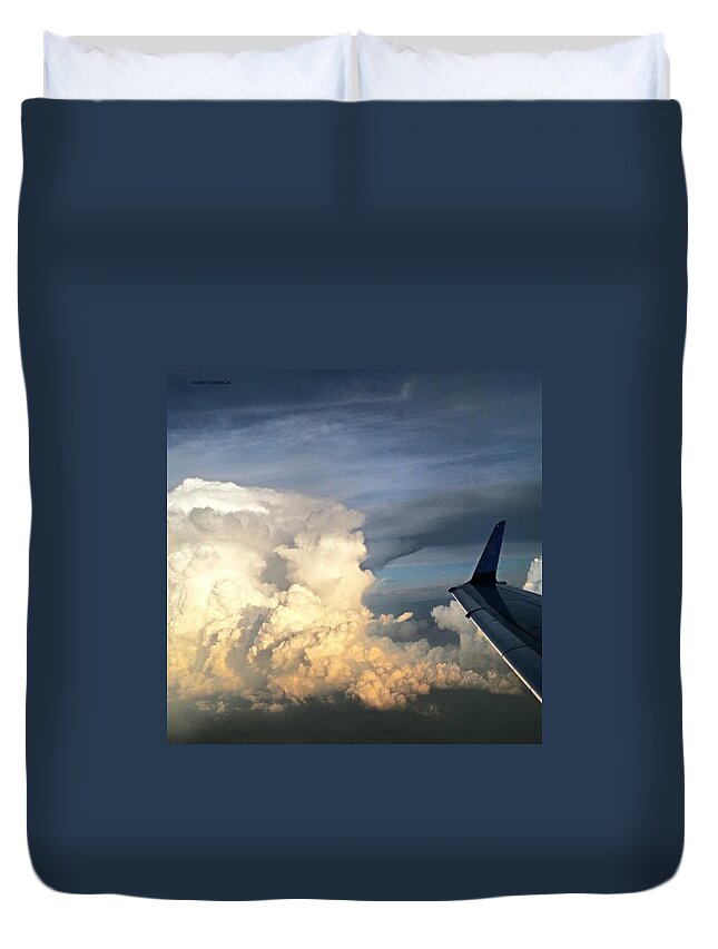 Atmosphere Duvet Cover featuring the photograph The #viewfrommywindow Of My #airplane by Austin Tuxedo Cat