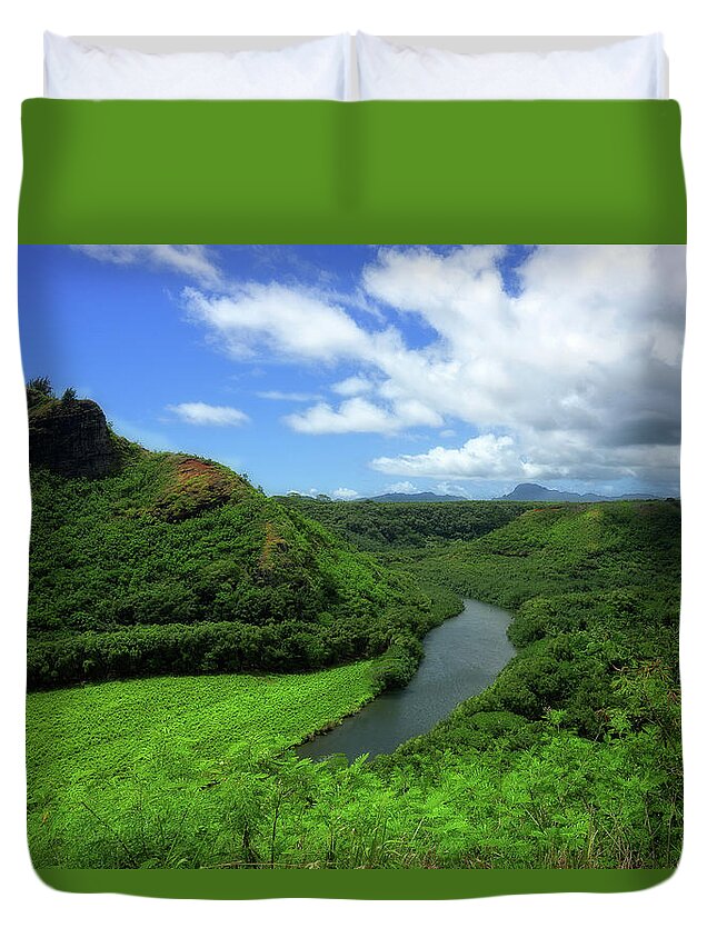 Landscape Duvet Cover featuring the photograph The Wailua River by Eric Wiles