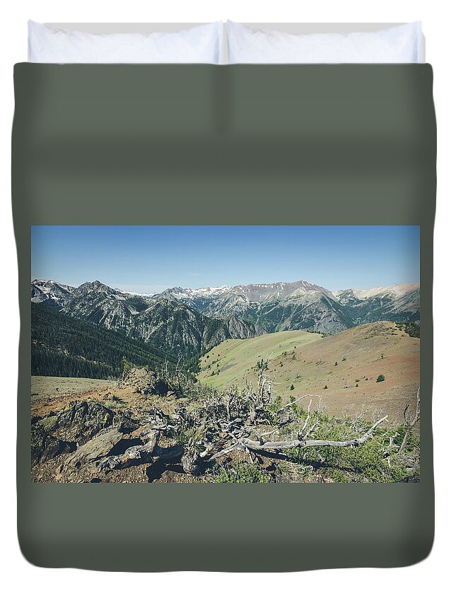 Wallowa Mountains Duvet Cover featuring the photograph The Wallowas by Margaret Pitcher