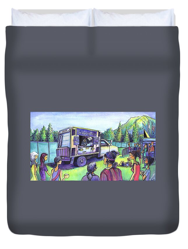 Wandering Duvet Cover featuring the painting The Wandering Madman by David Sockrider