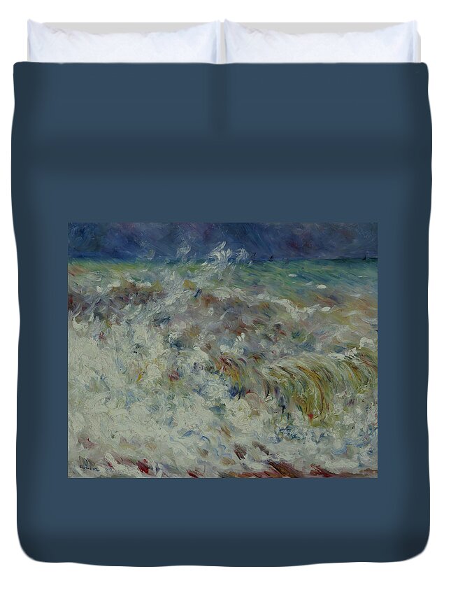 Renoir Duvet Cover featuring the painting The Wave by Auguste Renoir