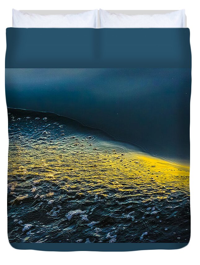 Water Duvet Cover featuring the photograph The waves 3 by Elmer Jensen
