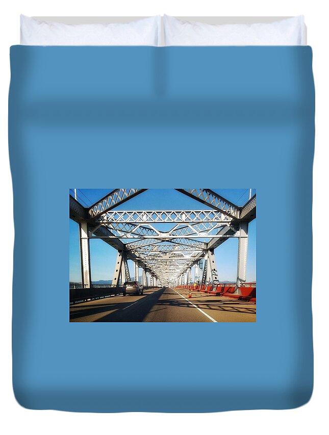 Road Trip Duvet Cover featuring the photograph The way to New Orleans by Mary Capriole