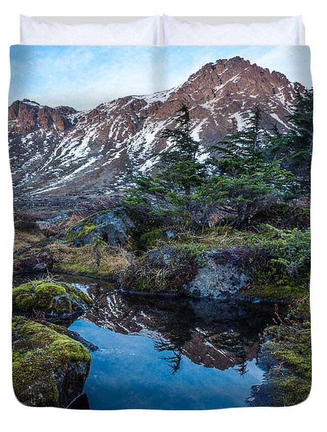 The Wedge Duvet Cover featuring the photograph The Wedge in Late Autumn by Tim Newton