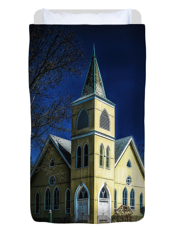 Building Duvet Cover featuring the photograph The Wenonah United Methodist Church by Nick Zelinsky Jr