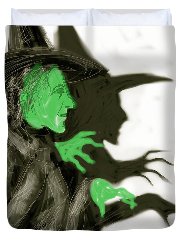 Wicked Duvet Cover featuring the digital art The Wicked Witch by Russell Pierce