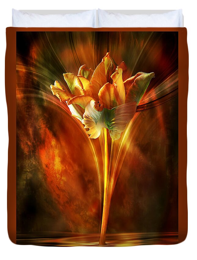 Colorfull Tulip Duvet Cover featuring the digital art The wild and beautiful by Johnny Hildingsson