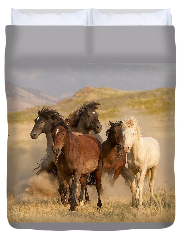 Wild Horse Duvet Cover featuring the photograph The Wild Bunch by Kent Keller