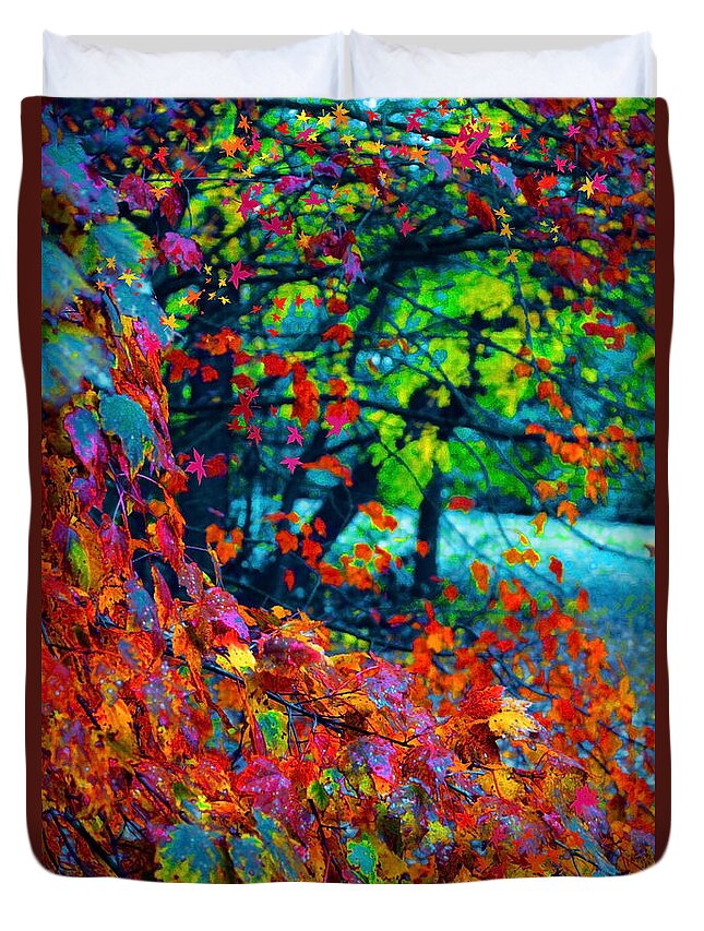 Autumn Duvet Cover featuring the painting The Wonder of Autumn by CHAZ Daugherty
