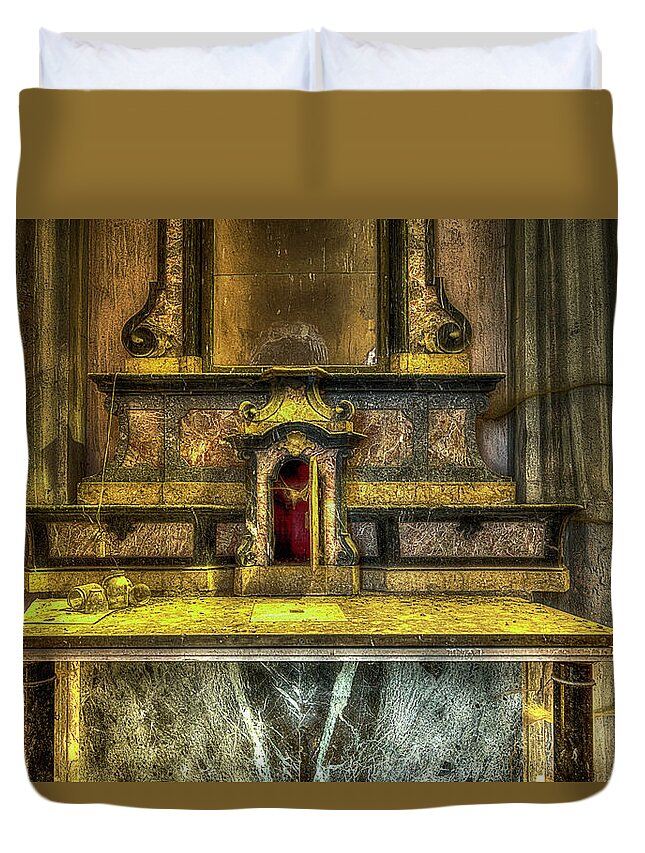 Chiesa Abbandonata Duvet Cover featuring the photograph The Yellow Light Church 3 - La Chiesa Della Luce Gialla 3 by Enrico Pelos