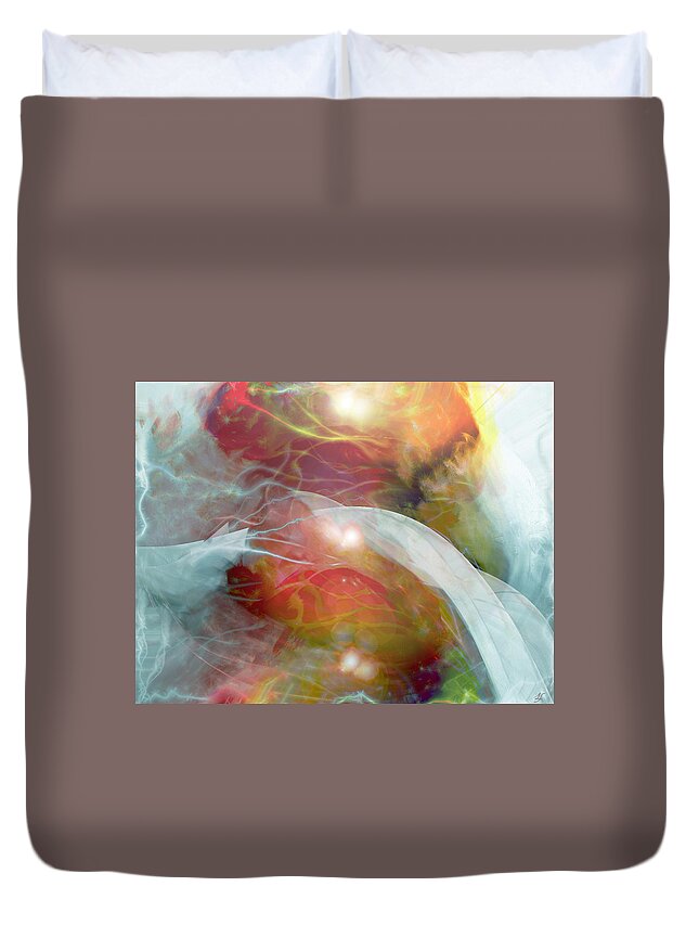 Theta Brain Waves Duvet Cover featuring the digital art Theta Brain Waves by Linda Sannuti