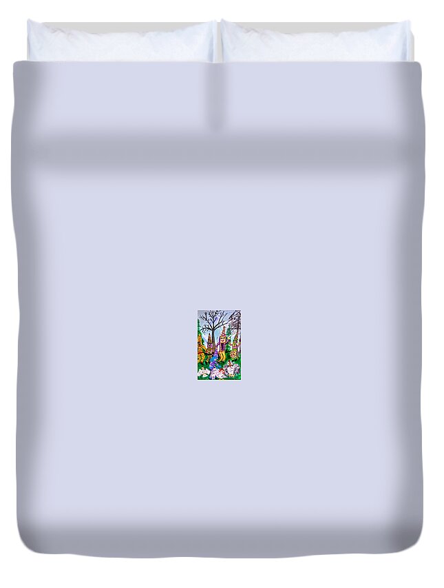 They Going To Catch Us Duvet Cover featuring the painting They Going to Catch Us by Seaux-N-Seau Soileau