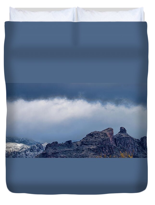 Tucson Duvet Cover featuring the photograph Thimble peak snow by Dan McManus