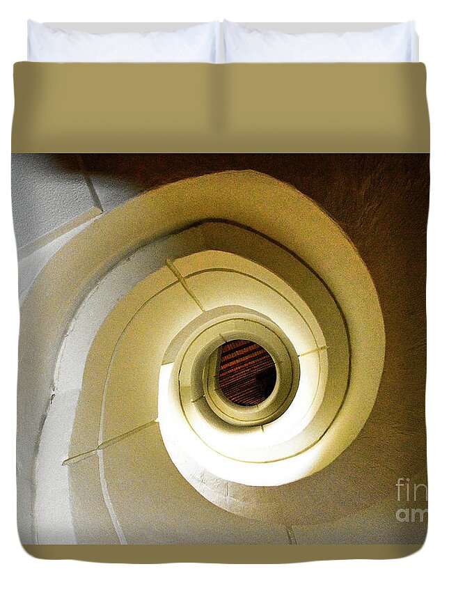 Seeing A Spiral Staircase And Thinking Of Dr. Caligari 2016 Duvet Cover featuring the photograph Thinking of Dr. Caligari by Thomas Carroll