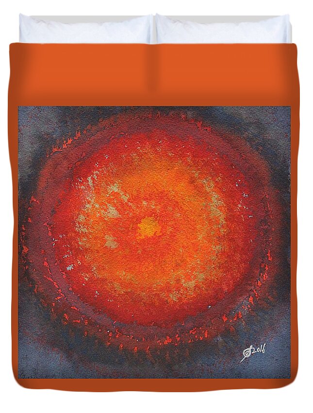 Third Eye Duvet Cover featuring the painting Third Eye original painting by Sol Luckman