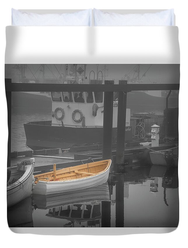  Duvet Cover featuring the photograph This Little Boat by Peter Scott
