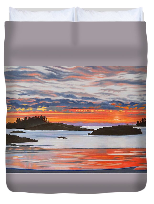 Clouds Duvet Cover featuring the painting This Side of Heaven II by Elissa Anthony