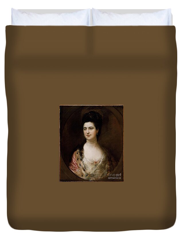 Mrs. Thomas Mathews Duvet Cover featuring the painting Thomas Gainsborough by MotionAge Designs